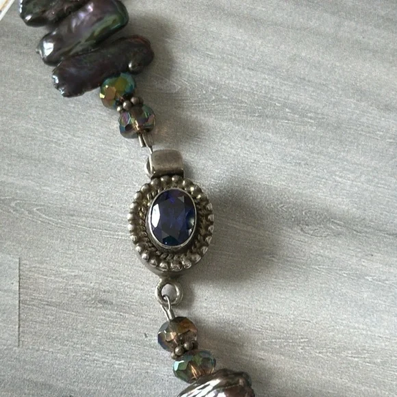 925 silver necklace with real stone​​s - Picture 8 of 10